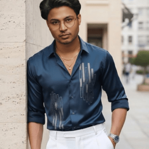 IndoPrimo Pilar Men's Satin Designer Shirt | Party & Casual Wear