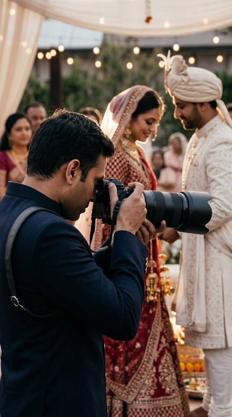 Wedding photographer capturing authentic moments