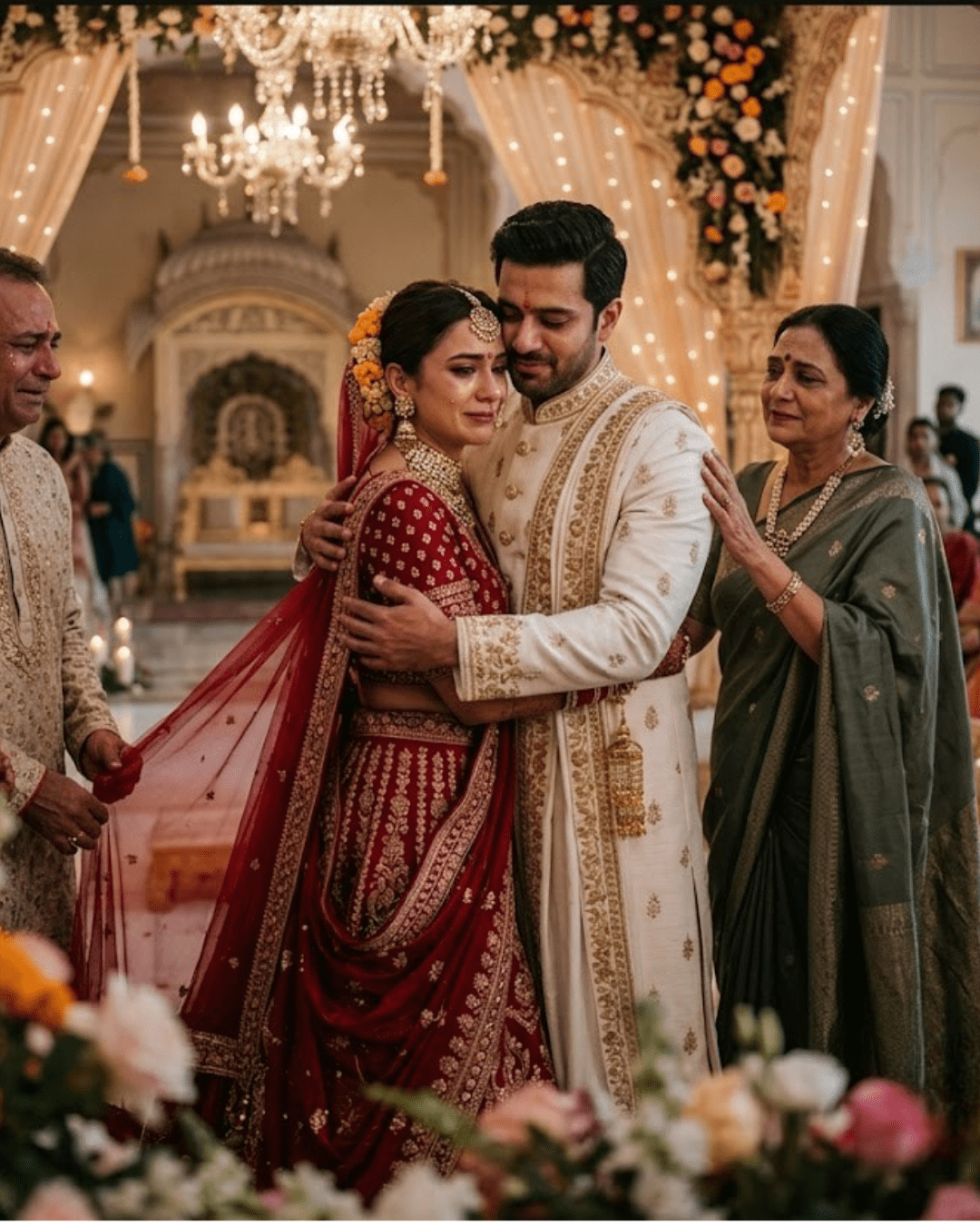 Emotional wedding moment