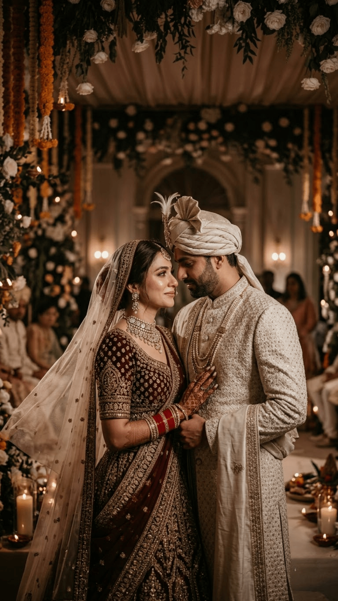 Cinematic Indian wedding couple